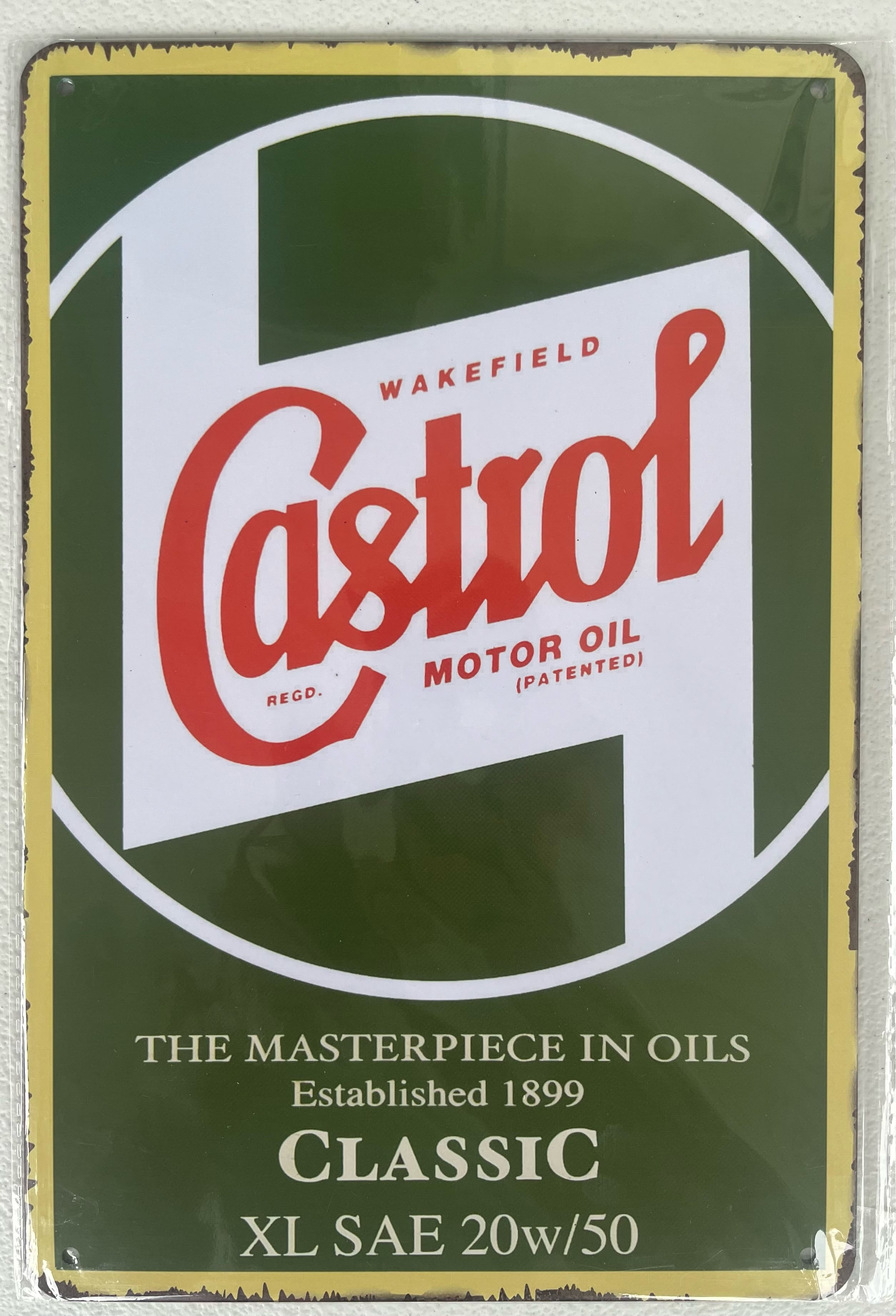 Castrol Masterpiece Motor Oil 12x8 inch metal sign