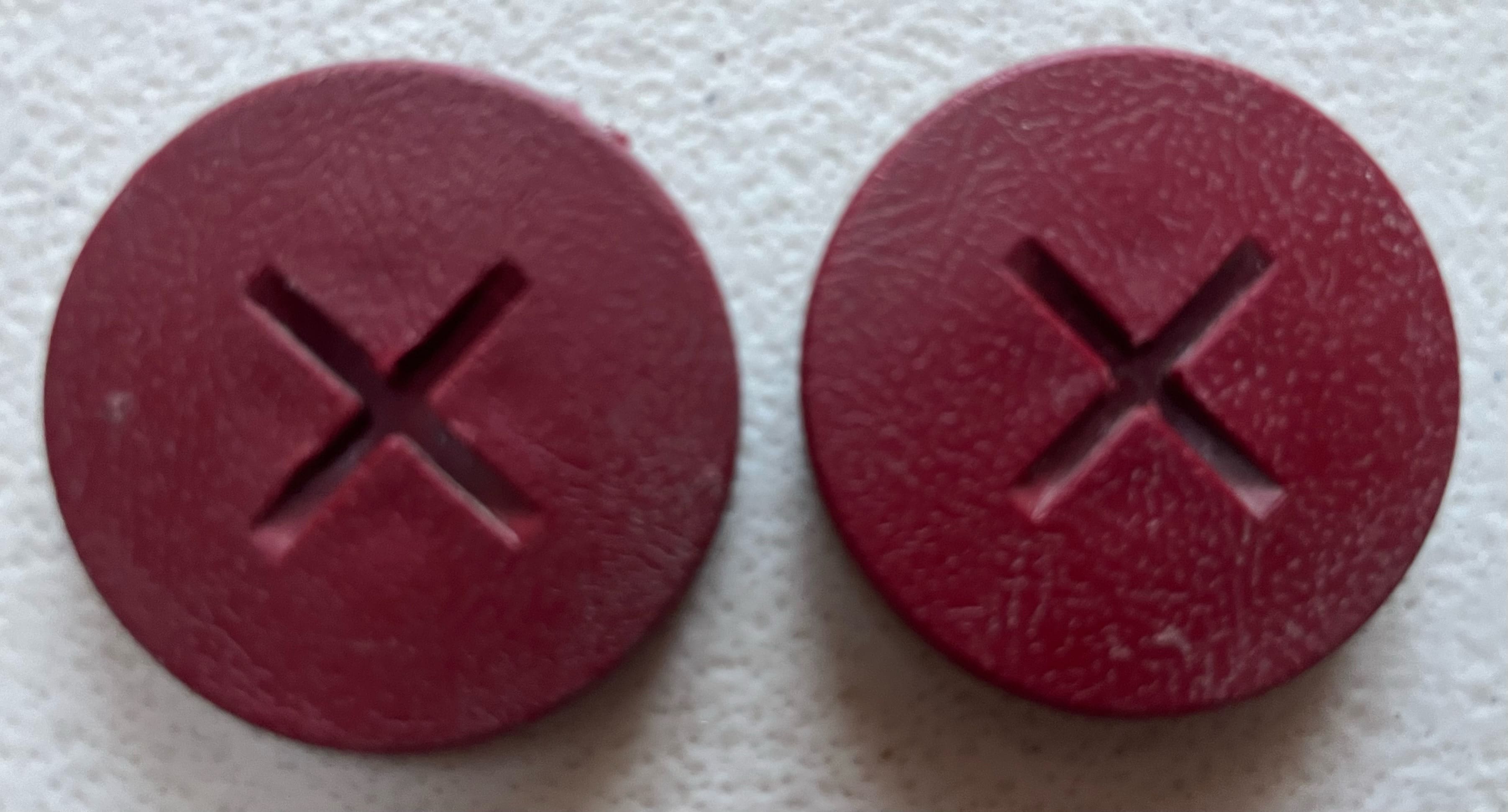 82-92 Camaro/Firebird seat belt receiver mounting bolt covers (dark red)