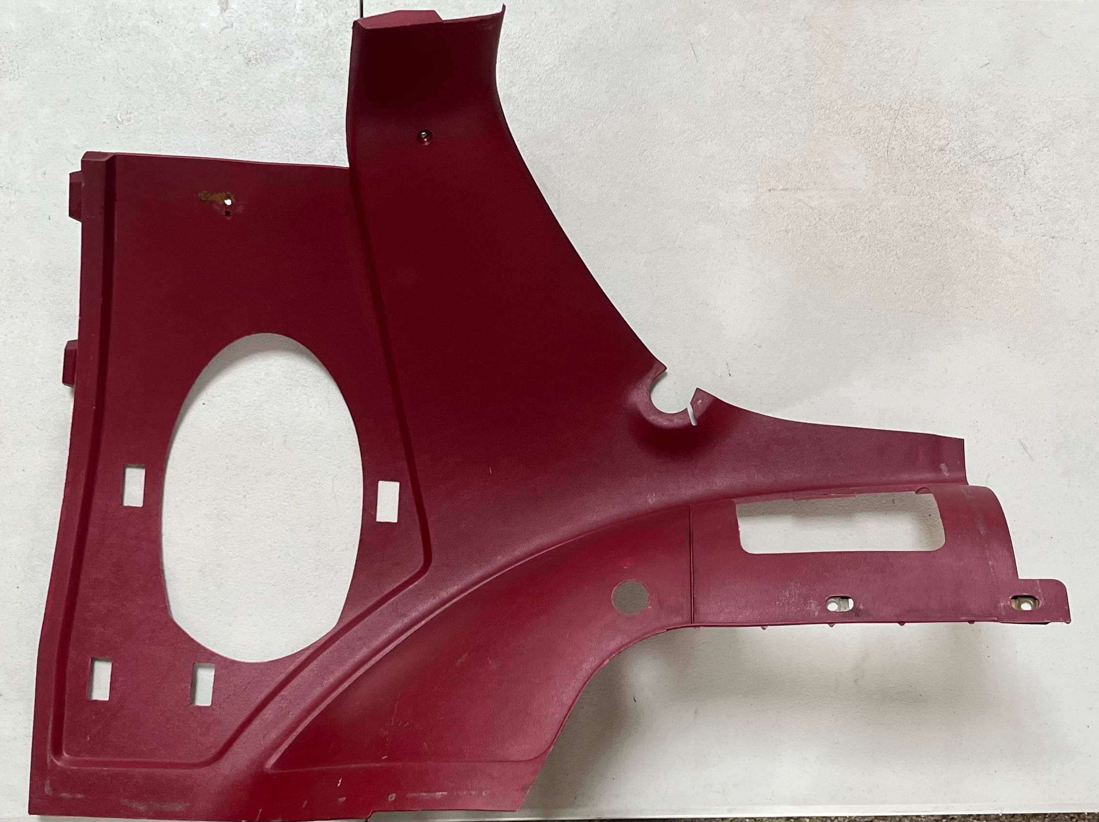 89-92 Camaro/Firebird dark red passenger hatch trim (w/o cargo cover)