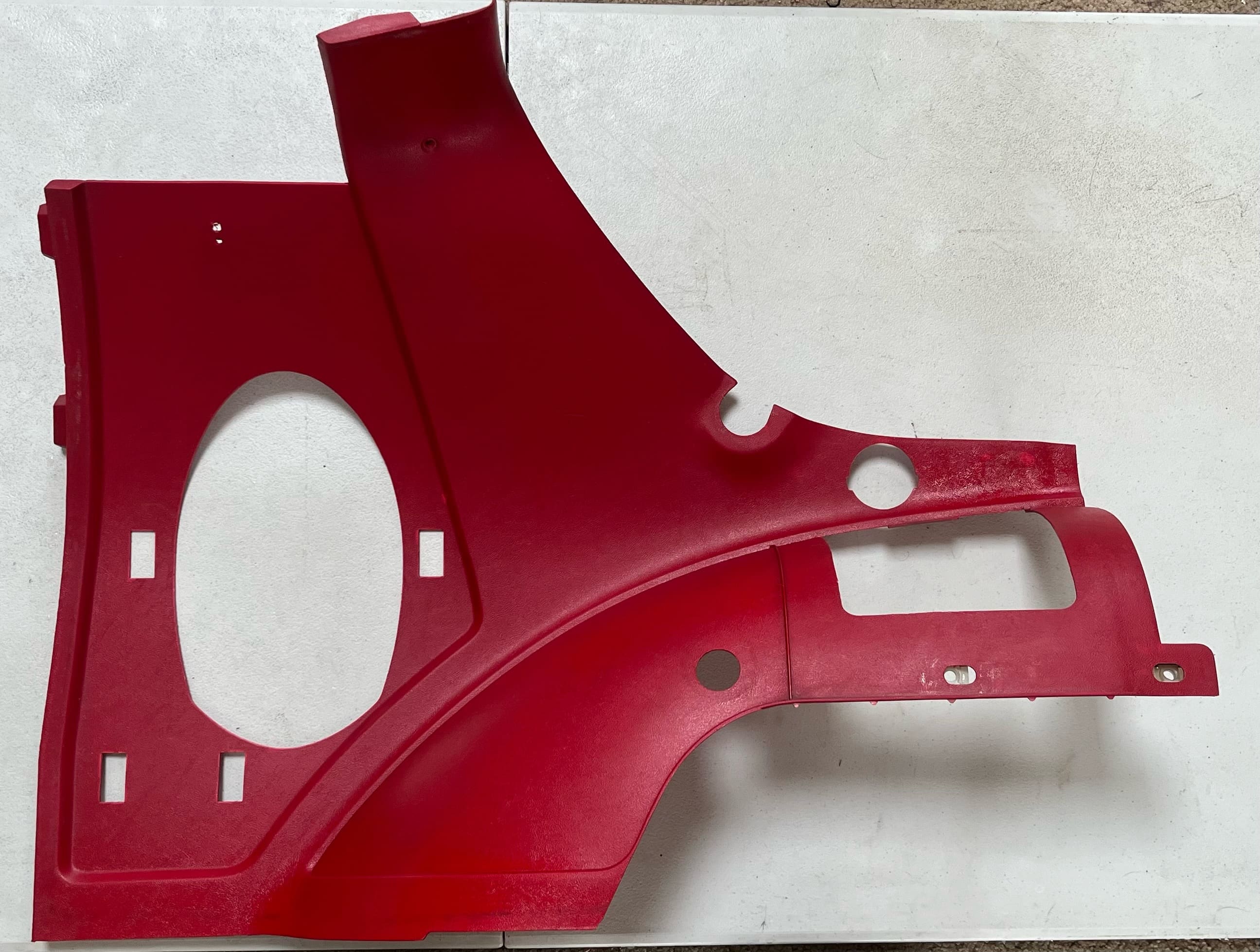 89-92 Camaro/Firebird bright red passenger hatch trim (cargo cover)