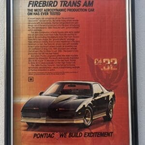 Trans Am "Aerodynamic" framed ad