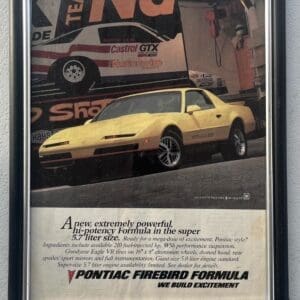 Yellow Formula framed ad